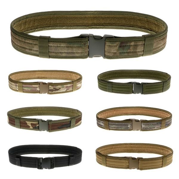 

2" army belts tactical combat gear utility nylon heavy duty out belt hunting adjustable waistband, Black;green