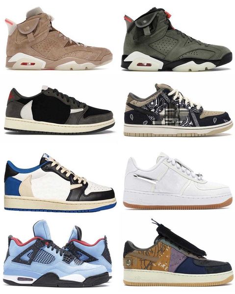 

2022 authentic fragment travis scotts 6 british khaki shoes cactus jack 4 medium olive 6s low 1 high og green glow in the dark men women, Black