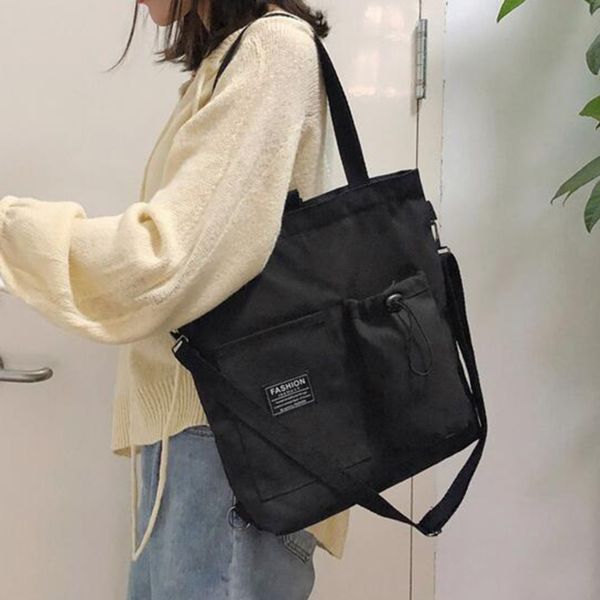 

women canvas bag new design zipper shoulder bag female reusable large capacity shopper tote ladies eco cloth shopping bags