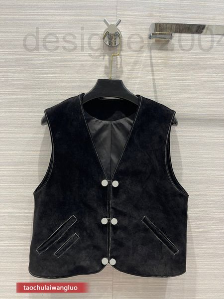 

women's hoodies & sweatshirts designer aw38935 shenzhen nanyou french sweet cool versatile suede vest short coat high end female coxo, Black