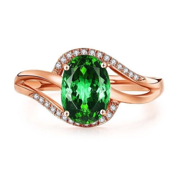 

green stone emerald color rose gold ring for women woman wed ring, Golden;silver