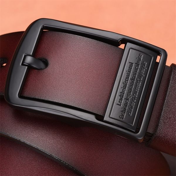 

[lfmb]leahther belt men male genuine leather strap for cow luxury 220427, Black;brown