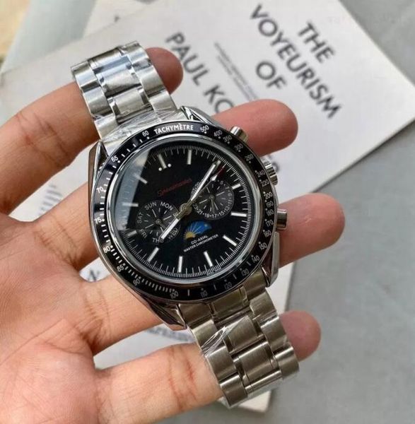 

selling men's luxury watch fully automatic imported mechanical movement 43 mm dial 316l steel waterproof design wacthes, Slivery;brown