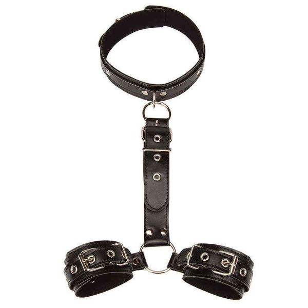 Nxy SM Bondage Pu Leather Restraint Back Manette Prodotto adulto Regolabile Polsino del sesso Cintura Fetish Uomo Accessori esotici 220426