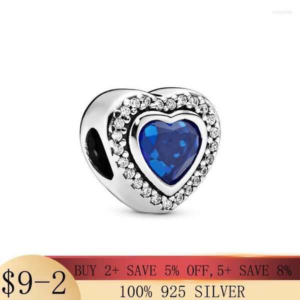 Другой оригинальный серебряный блеск Sky Ocean Blue Bead Bead Fit Charms 925 Bears Bracelet For Women Diy модные украшения Wynn22