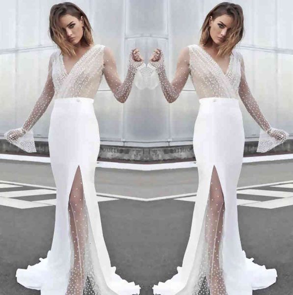 

prom luxury designer women's dresses 2022 women's autumn v-neck perspective dresses, Black