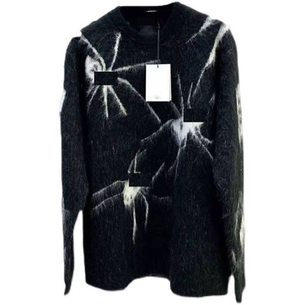 

222 xl 2022 milan runway spring summer brand same style sweater long sleeve black crew neck striped pullover womens beike, White;black