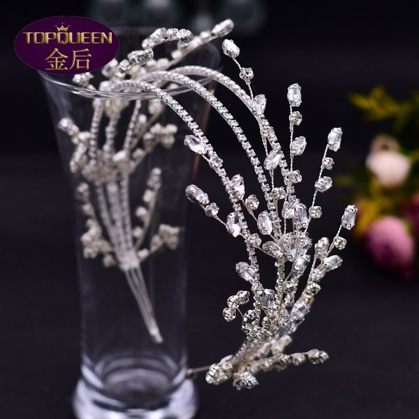 

silver triple strand hair hoop diamond tiara baroque crystal bridal headwear crown rhinestone with wedding jewelry hair accessories bridal c