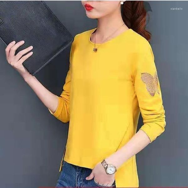 

women's t shirts 2022 cotton shirt women spring fashion long sleeve o-neck woman loose korean style plus size, White