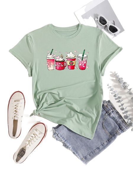 

drinks print tee s8xl#, White