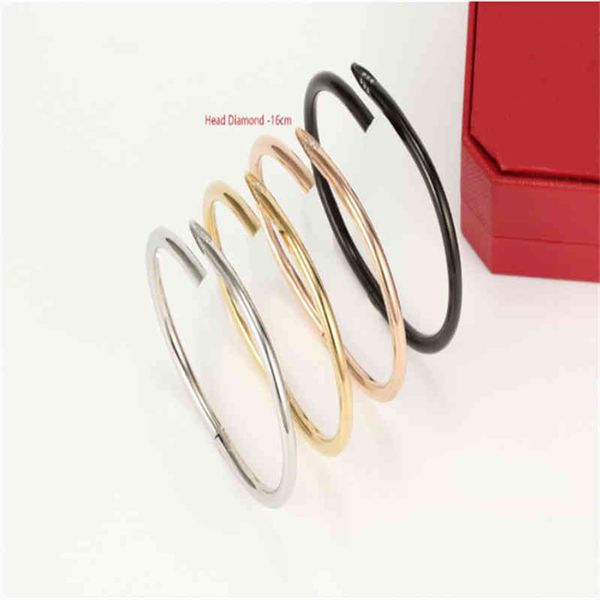 

luxury carti er love bracelet couple cuff bangle open nails in hands christmas gifts for girls women stainless steel accessories wholesale e, Silver