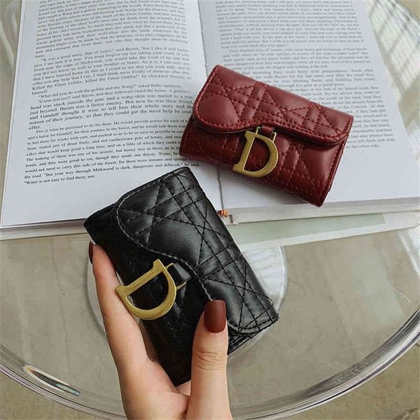 

small short embroidered thread folding multi position buckle card bag zero wallet 80% off outlet online, Red;black