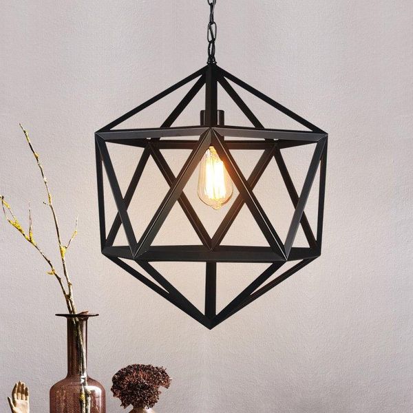 Lâmpadas pendentes de estilo industrial retro Country Personality Creative Rhombus Chandelier Bar Restaurant LightSponding