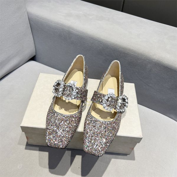 

new brand fashion sandals flat shoes women's shoes classic sequins solid color, Black