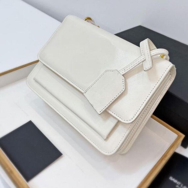 

2021 brand designer classic sunset bag fashion leather clamshell chain shoulder messenger portable gift box wholesale