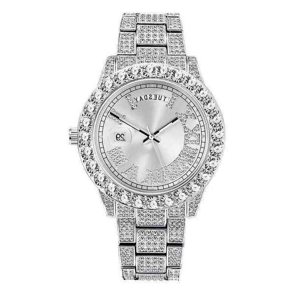 

fashion lao jia roman calendar watch men's pink plate water diamond diamond luxury luminous waterproof quartz watch diamond watch 1nnfo, Slivery;golden