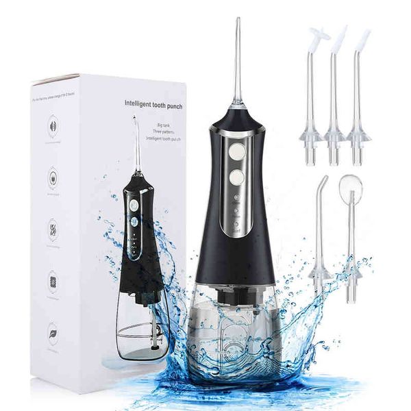 350ml Oral Care Irrigator Dental Water Flosser whitener 3Modes Sbiancamento dei denti ricaricabile 5Nozzle Jet Tank Detergente per denti 220510