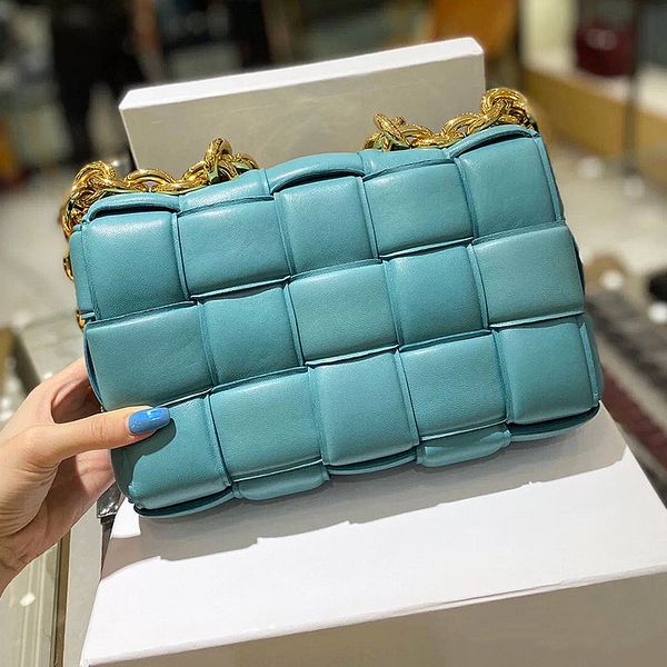 

new fashion designer shoulder bag genuine leather messenger shopping handbag all match bags luxury texture female handbag chain woven plaid