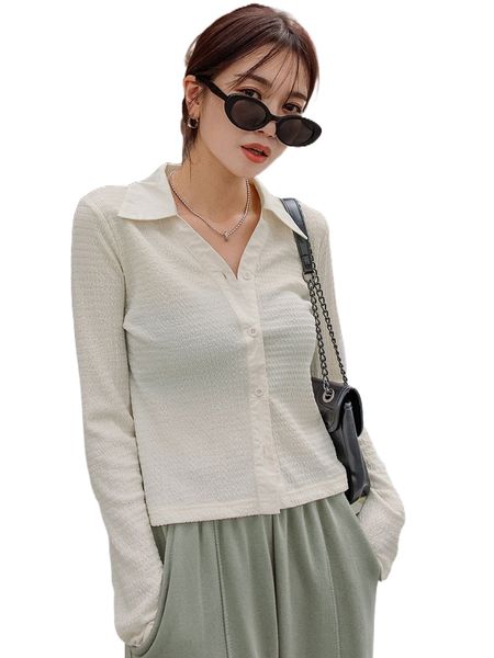 

dazy solid button front shirt p51g#, White