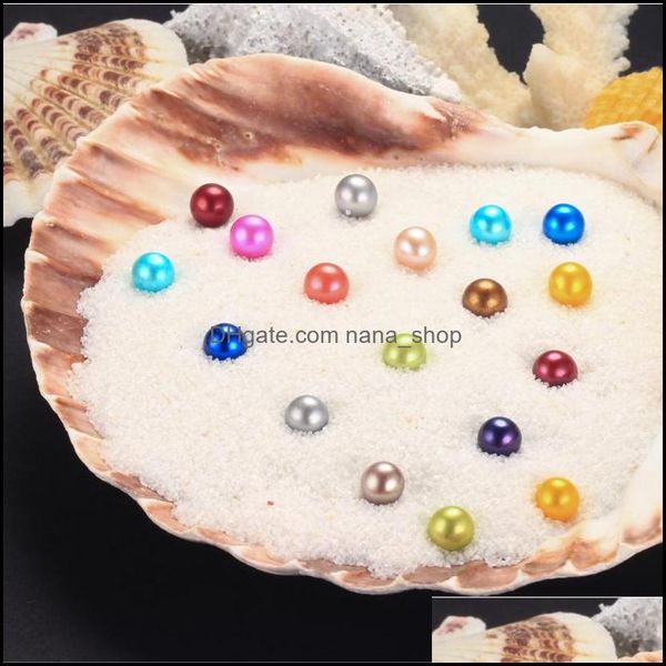 colar de corrente pérola contas soltas jóias diy 6-7 mm água doce akoya oyster com único misturado 25 círculo de cores natural em pacote de vácuo para gota