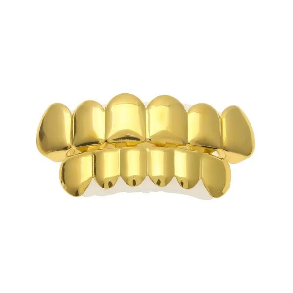 

body jewelry 6 tooth grillz gold filled & bottom teeth fang grillz set for women&men s halloween christmas party vampire teeth, Black