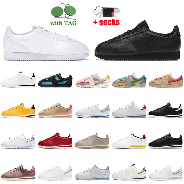 

classic leather black white union la x cortez running shoes noir smoke grey sesame lemon frost premium women mens trainers blue purple basic