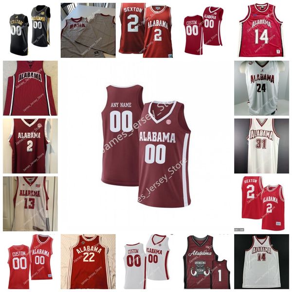 

alabama crimson tide basketball jersey 1 jusaun holt 30 adam cottrell 3 jd davison 33 james rojas 15 tyler barnes 10 charles bediako 0 noah, Black