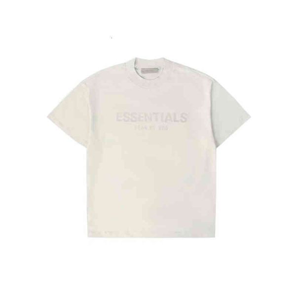 

50% discount double street essentials fog high line exhibition limited silicone letter short sleeve t-shirt trend loose factory sales, White;black