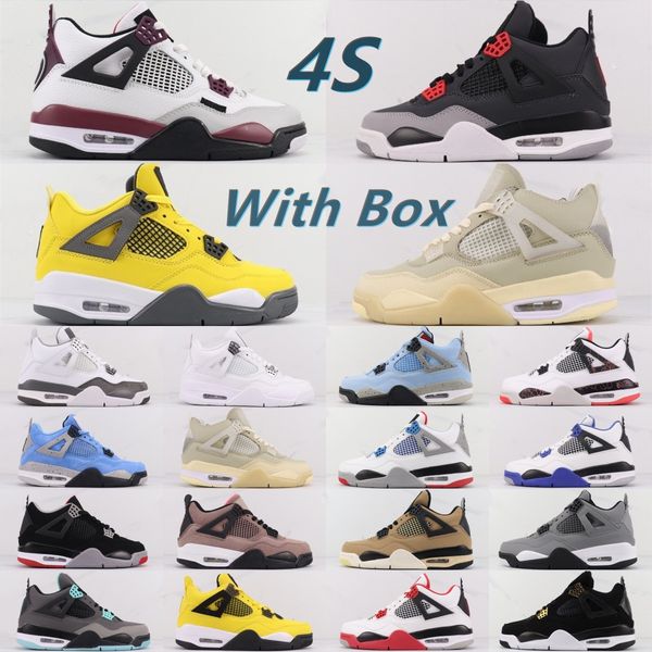 

2022 selling jumpman4 4s athletic shoe luxury university blue handsome basketball shoes air cushion men high- running shoes patchwork sneake, Black