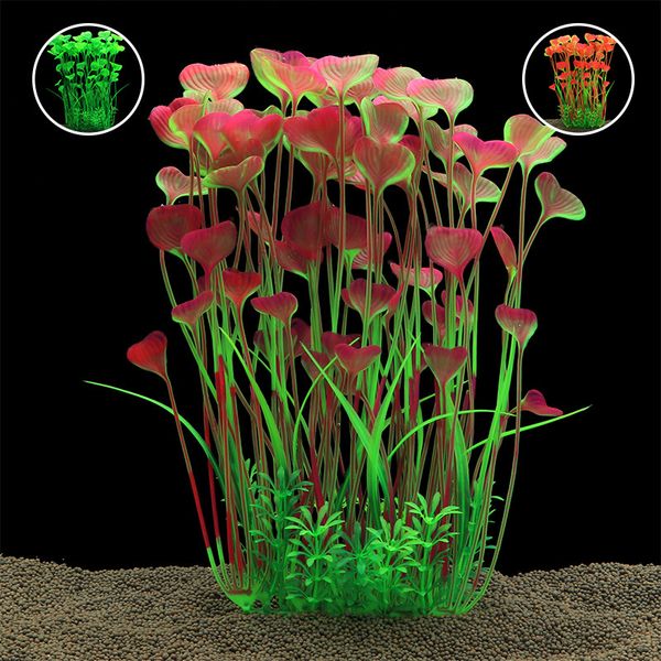 

wholesale 40cm high artificial plants aquarium decoration landscape ornament plastic grass water plant fish tank decor pink / green / purple