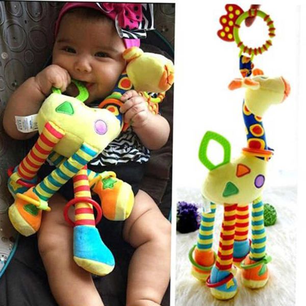 Tranquilize os mobiles giraffe animal handbells handbells lidar com o carrinho de bebê pendurado mordomo bebê brinquedos infantis de 0 a 12 meses