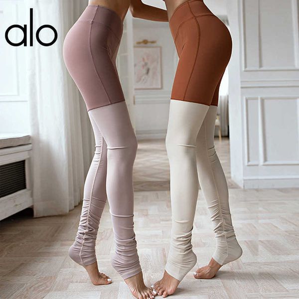 

alo classic yoga pants double nude skinny brushed gym pants hip lift high waist leggings
