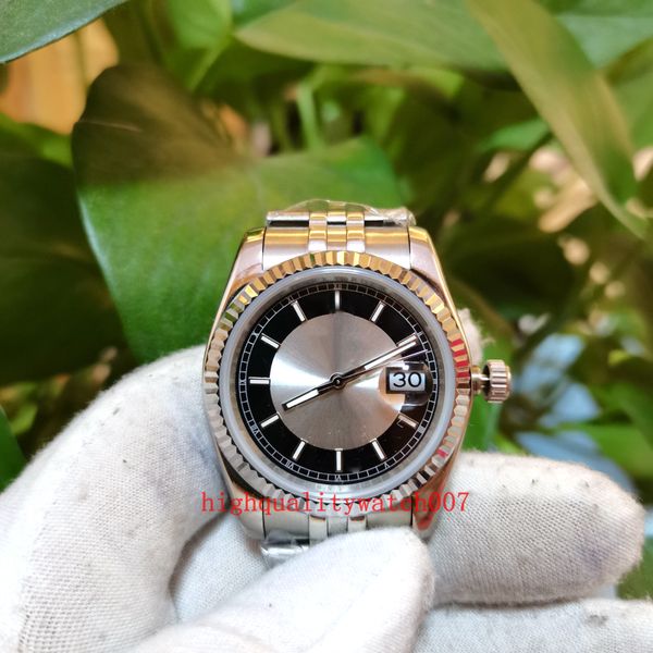 

classic series mens watch datejust 116234 steel 18k fluted bezel bulls eye dial 41mm stainless steel eta 2813 movement automatic thin case w, Slivery;brown