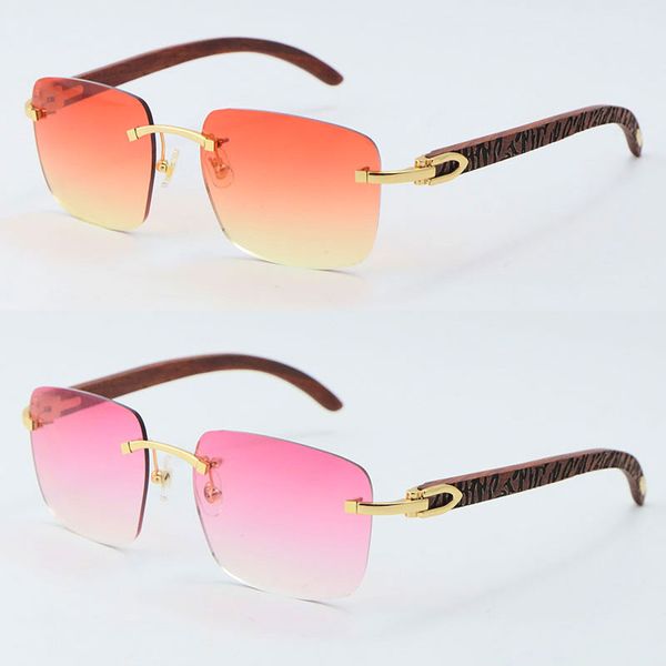 Atacado de alta qualidade Metal madeira óculos de sol unisex ornamentais cor rosa cor lente mulheres óculos de sol clássico c decoração 18k moldura ouro uv400 lentes azuis