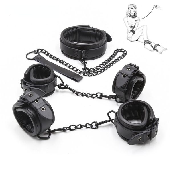 PU кожа сексуальные наручники с ограничениями лодыжки манжеты BDSM Bondage Toy для женщин фетиш -пара косплей эротические аксессуары
