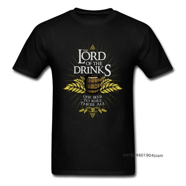 

lord of drinks t shirt men rule them all beer t shirt oktoberfest tees o neck black 100 cotton clothes vintage 220705, White;black