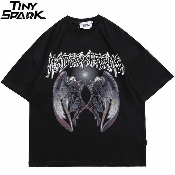 

hip hop harajuku streetwear oversize t shirt anime man printed tshirt men spring summer short sleeve tshirt loose cotton 220608, White;black