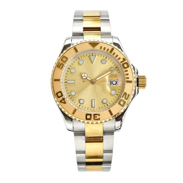 

2022 mens automatic mechanical watch full stainless steel silver rome number face big date men sapphire glass super luminous waterproof mont, Slivery;brown