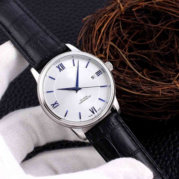 

m e g awatches wristwatch luxury dsinr europan hih-rad o watch ultra thin n's blt businss sinl calndar ovnt, Slivery;golden