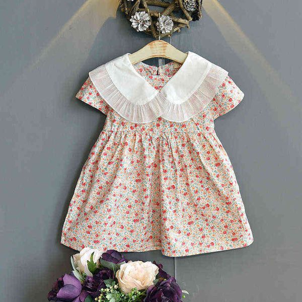 vestido rosa roupas de menina garotas vestido de morango para roupas de bebê Princesa Peach Ress Flower Vestres de menina para meninas G220518