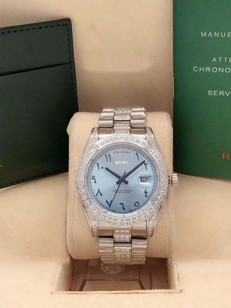 U1 üst sınıf AAA+ klasik elmas çerçeve saat elmas erkekler şık altın kadran takvim bileziği katlanır toka ustası lüks erkek tasarımcısı datejust saatler jubilee