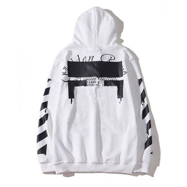 

fashion mens classic offs hoodies loose sweatshirts zipper hoodie cotton pullover long sleeved back oil paint arrow x men women hooded jack, Black