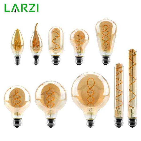 T45 ST64 G80 G95 G125 T225 Lampadina a filamento a LED a spirale 4W 2200K Lampade vintage retrò Illuminazione decorativa Lampada Edison dimmerabile H220428