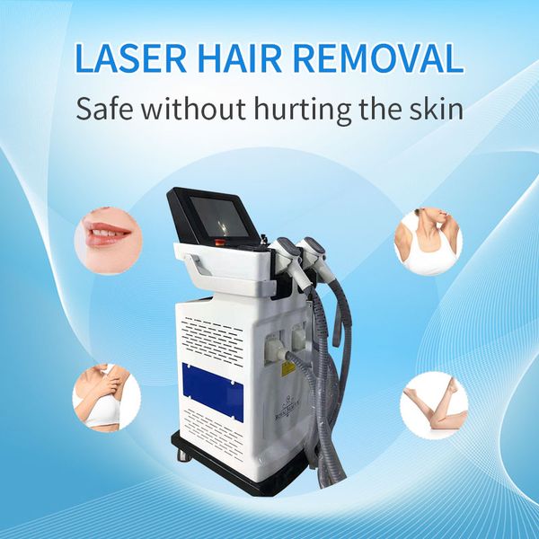 

new double handpieces diode laser permanent hair removal machine factory directly sale reasonable price, Black