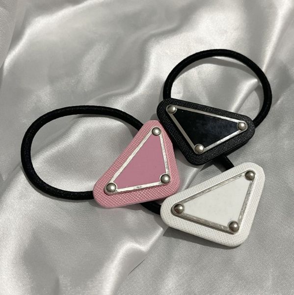 

new triangle metal hair circle hair rope fashion versatile women's rubber band, Pink
