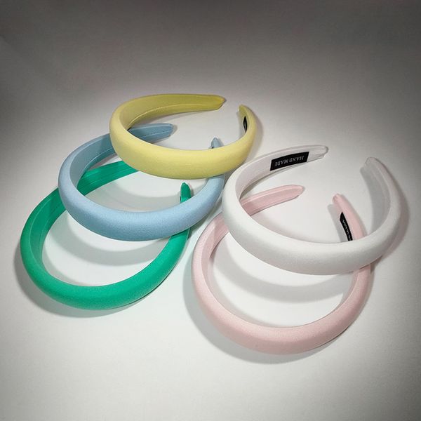 

hairpin french retro sponge headband simple fabric candy hairpin cream milk silk women's hair accessories, Golden;silver