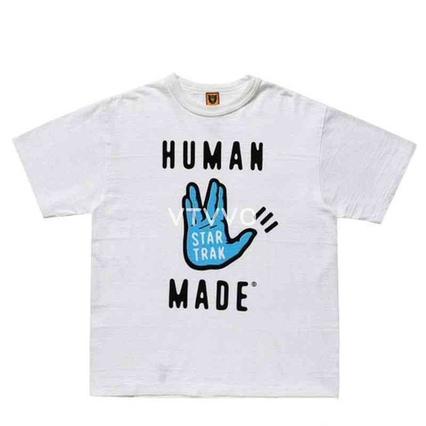 

human made x trak tee capsule series blue palm star trek short sleeve t-shirtc11, White;black