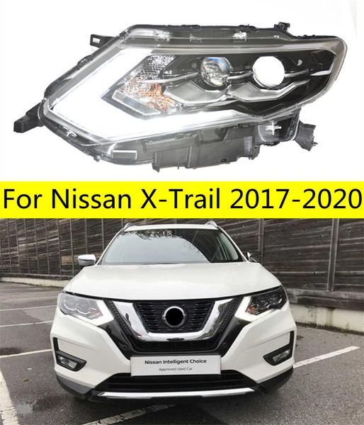 2 pçs faróis led para nissan x-trail 20 17-20 20 luzes do carro anjo olhos xenon hid kit luzes de nevoeiro luz de circulação diurna