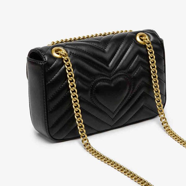 

2022 new women's bag water ripple handbag letter shoulder bags love lattice chain pack square diagonal handbag