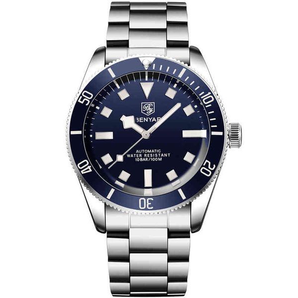 

fashion tudors luxury designer watch new benyar men business casual mechanical fashion waterproof es sports luminous reloj hombres 5179, Slivery;golden